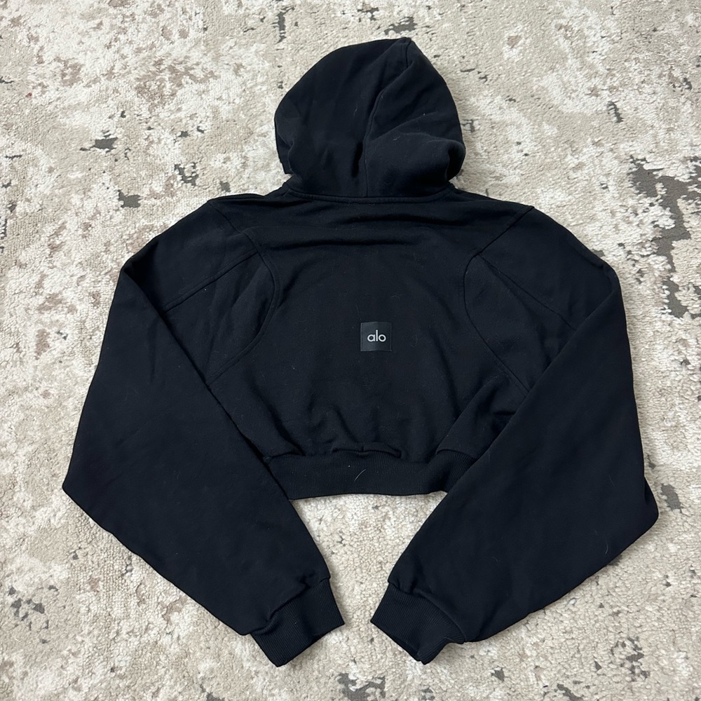 Alo Yoga Sweet Escape Zip Up Hoodie Size Small NWT - Black - Picture 4 of 5